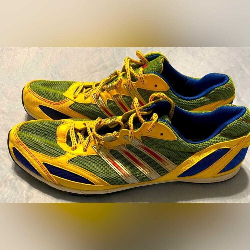 Adidas Trainers RLH Cross Spikeless Track & Field Mens 10.5 Yellow Blue Running